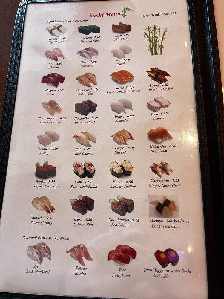 Tomo Sushi - San Jose, CA menu_pic