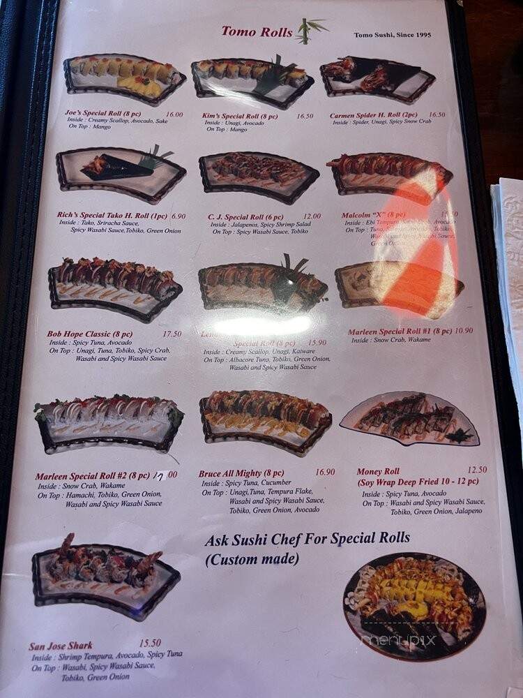 Tomo Sushi - San Jose, CA menu_pic