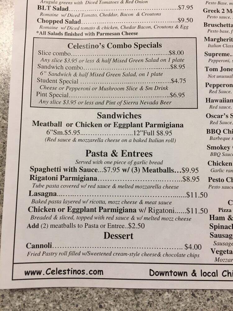 Celestino's Live From New York - Chico, CA menu_pic