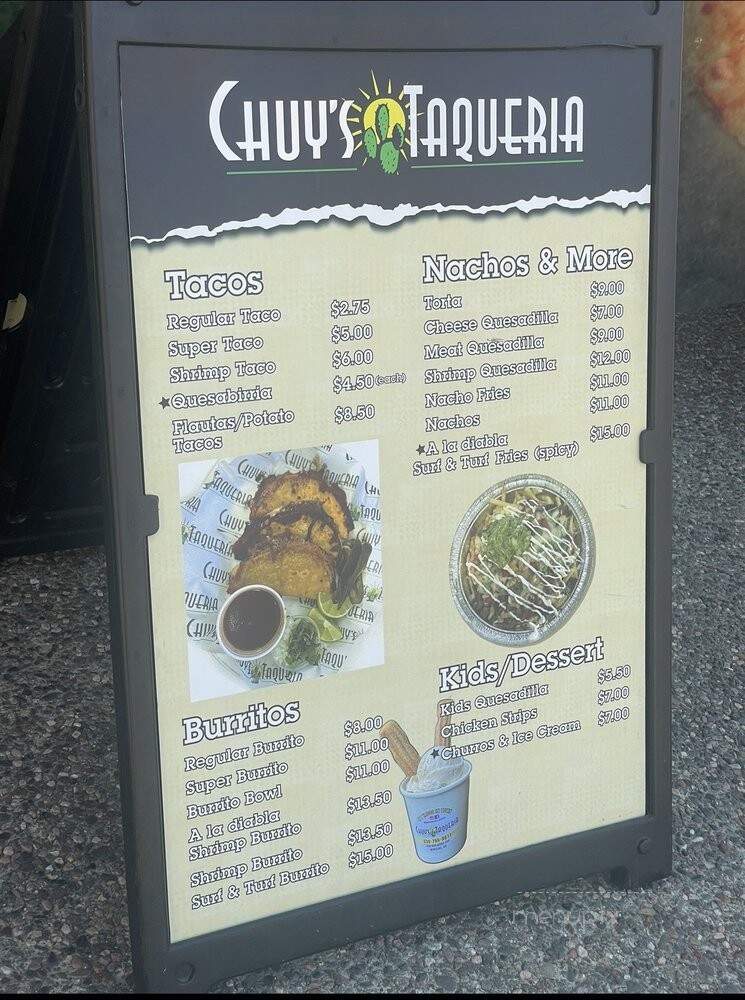 Chuy's Taqueria - Davis, CA menu_pic