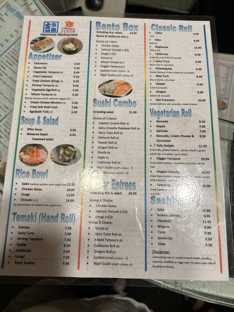 Jusco Japanese Restaurant - Davis, CA menu_pic