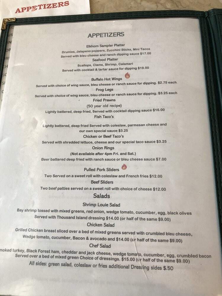 Elkhorn Station - West Sacramento, CA menu_pic