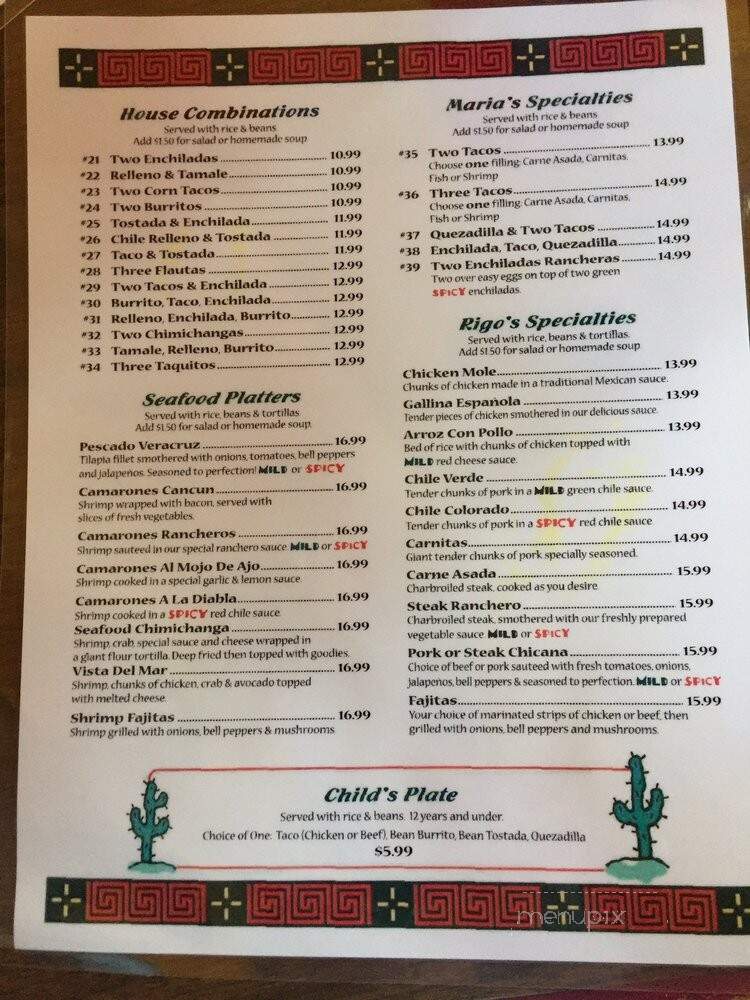 Maria's Mexican Restaurant - Marysville, CA menu_pic