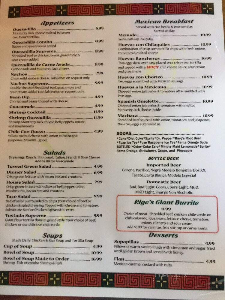 Maria's Mexican Restaurant - Marysville, CA menu_pic