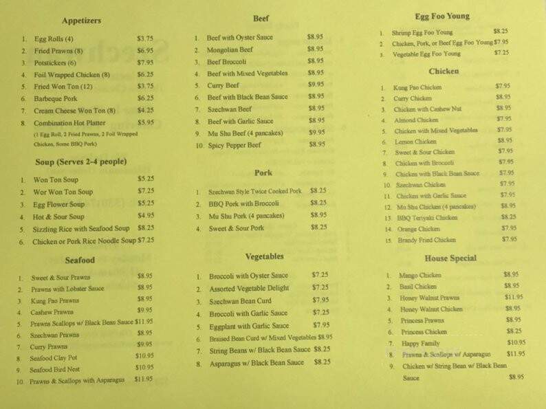 Szechwan Restaurant - Marysville, CA menu_pic