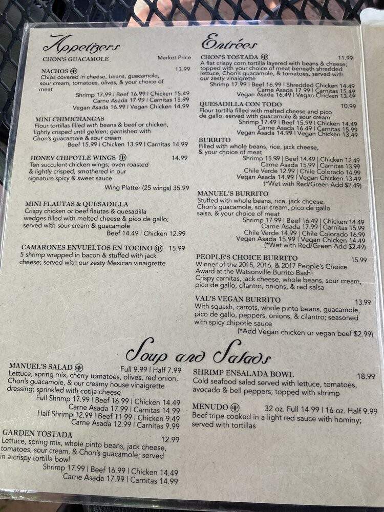 Jardines De San Juan - San Juan Bautista, CA menu_pic
