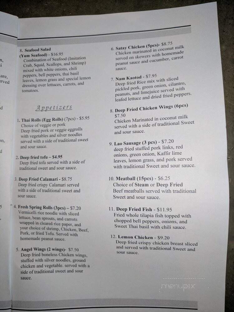 Bangkok City Thai Cuisine - Sacramento, CA menu_pic