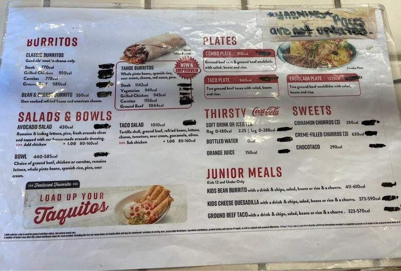 Jimboy's Tacos - Sacramento, CA menu_pic