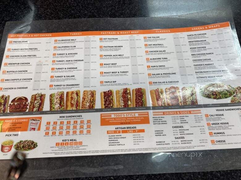 Togo's - Sacramento, CA menu_pic