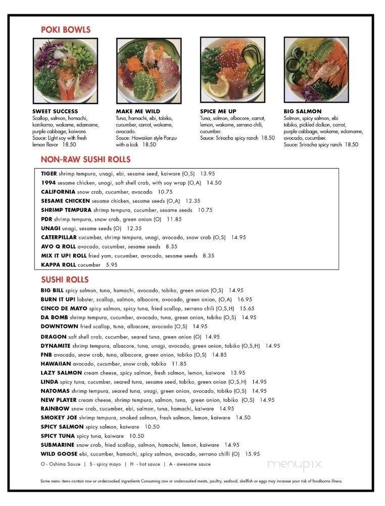 Oshima Sushi - Sacramento, CA menu_pic