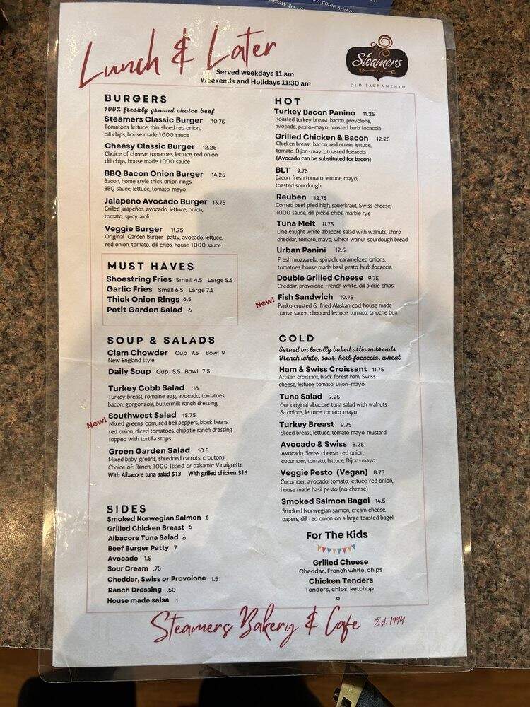 Steamers Cafe - Sacramento, CA menu_pic