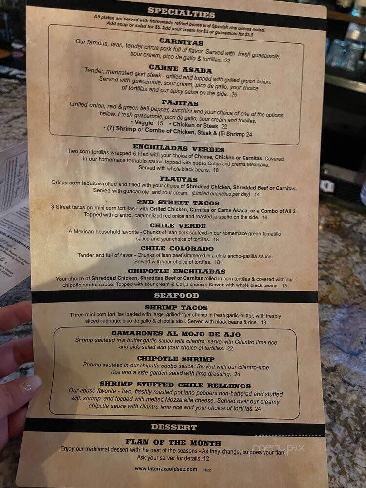 La Terraza - Sacramento, CA menu_pic