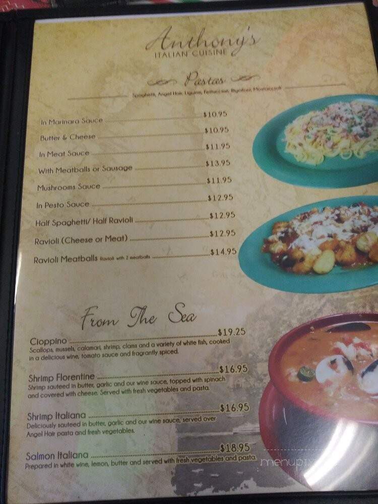 Anthony's Italian Cuisine - Sacramento, CA menu_pic