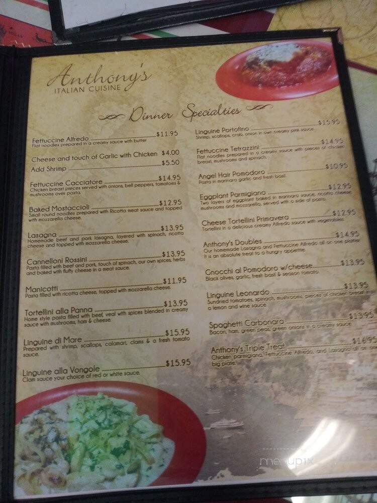 Anthony's Italian Cuisine - Sacramento, CA menu_pic