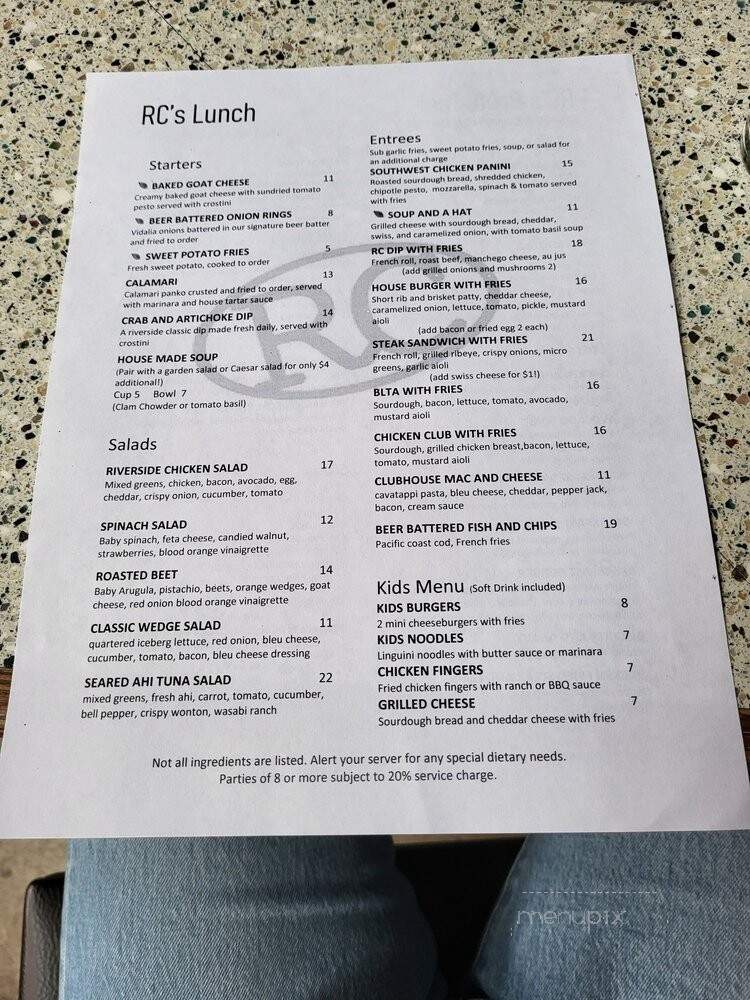 Riverside Clubhouse - Sacramento, CA menu_pic