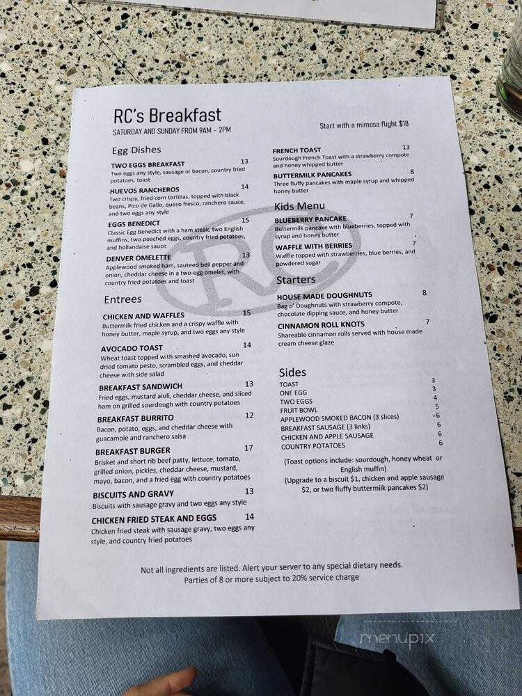 Riverside Clubhouse - Sacramento, CA menu_pic