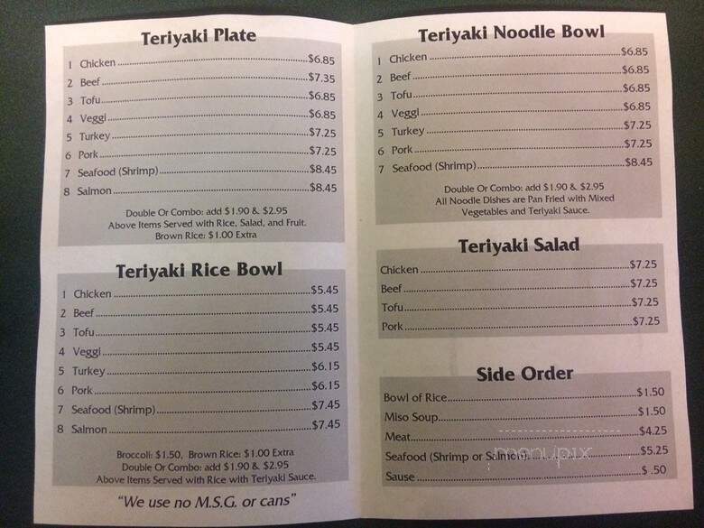 Teriyaki To Go - Sacramento, CA menu_pic