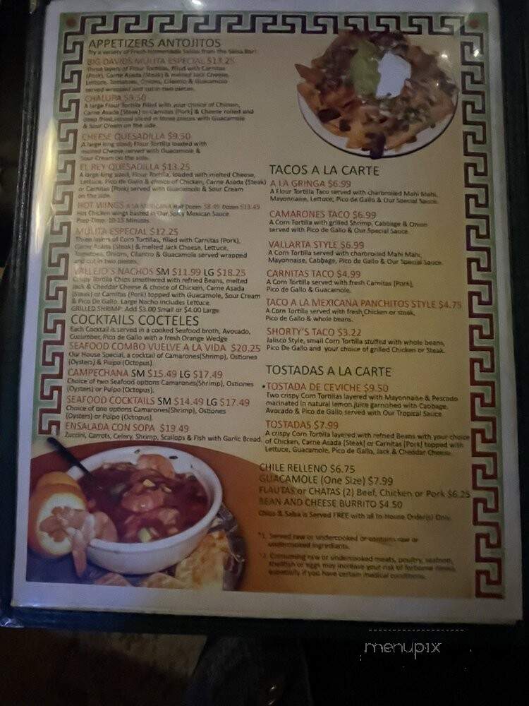 Vallejo's Taqueria & Cantina - Sacramento, CA menu_pic