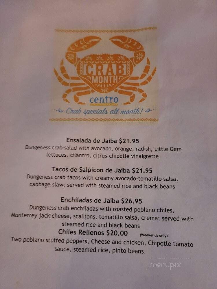 Centro Cocina Mexicana - Sacramento, CA menu_pic