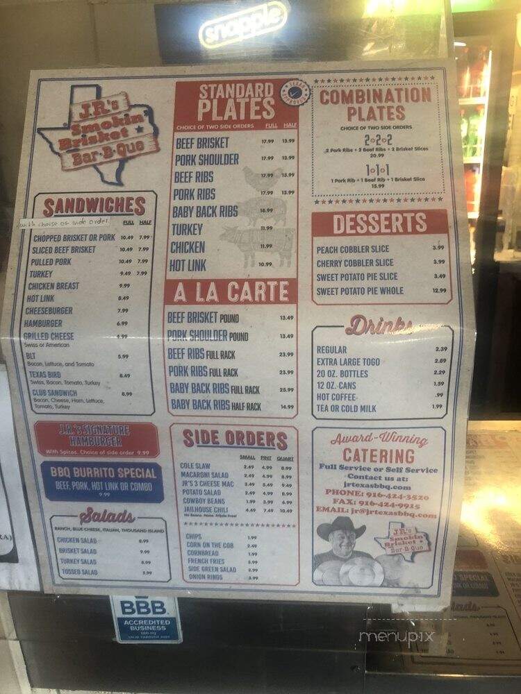 J R's Texas Bar-B-Que - Sacramento, CA menu_pic