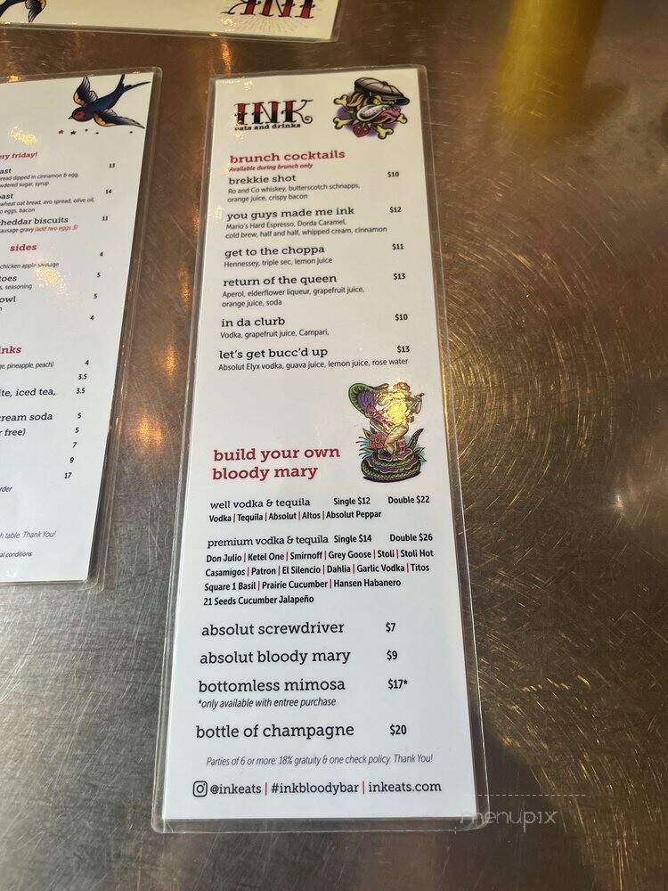 Ink Eats & Drinks - Sacramento, CA menu_pic