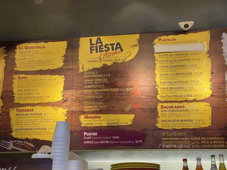 La Fiesta Taqueria - Sacramento, CA menu_pic