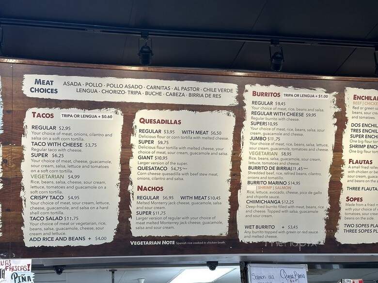 La Favorita Taqueria - Sacramento, CA menu_pic