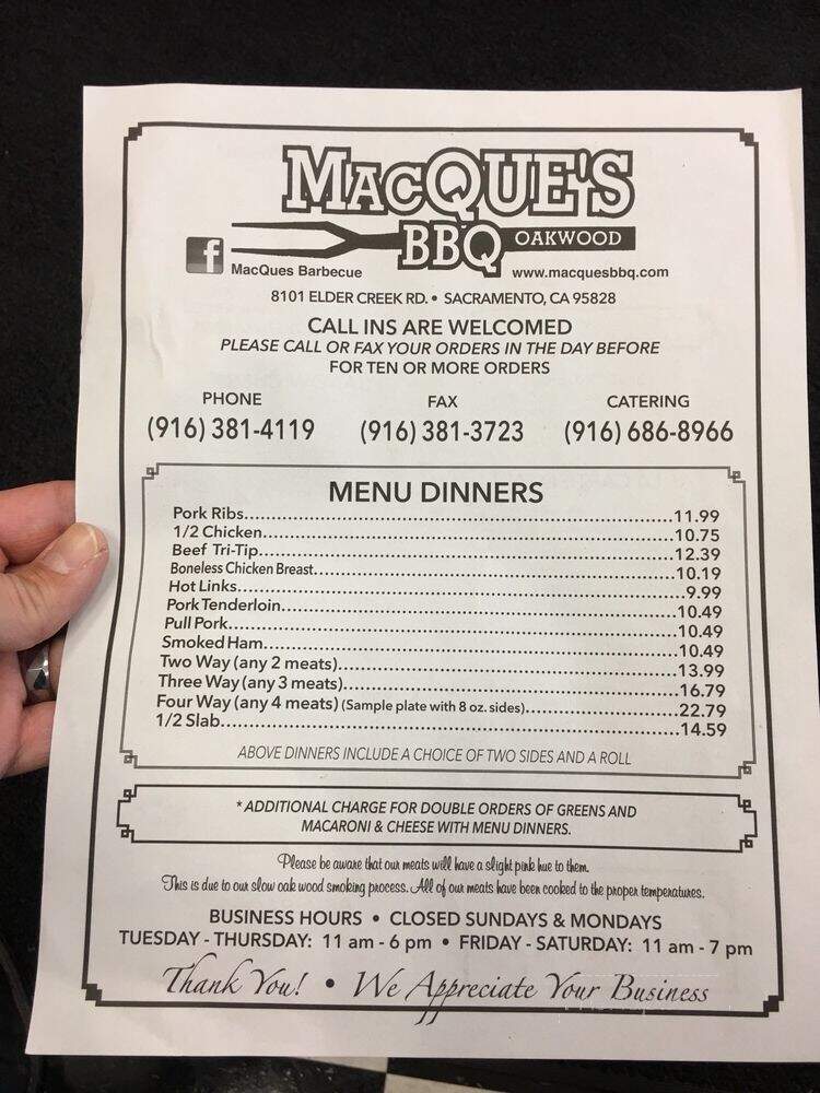 Mac Que's Barbeque - Sacramento, CA