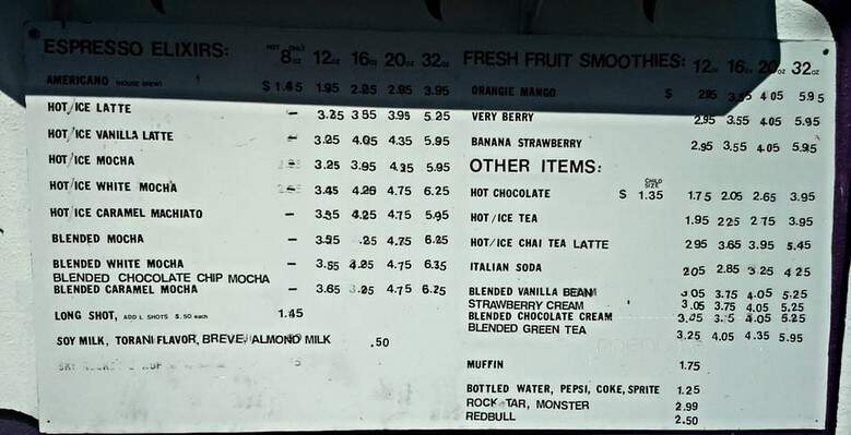 Tazza Java Espresso - Sacramento, CA menu_pic