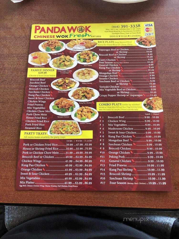 Panda Wok - Sacramento, CA menu_pic