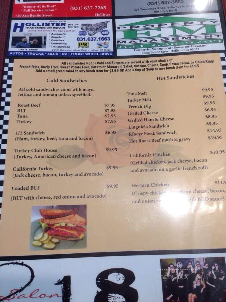 Country Rose Cafe - Hollister, CA menu_pic