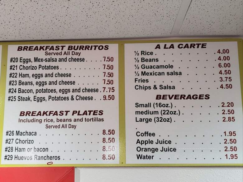 Adalberto's Mexican Food - North Highlands, CA menu_pic