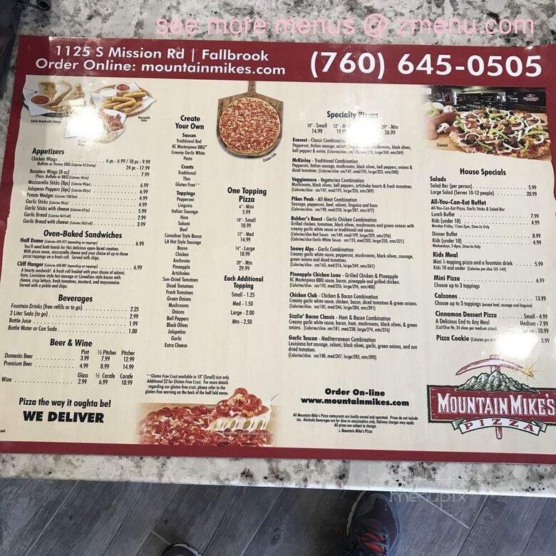 Mountain Mike's Pizza - Elk Grove, CA menu_pic