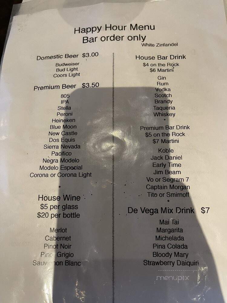 De Vega Brothers - Stockton, CA menu_pic