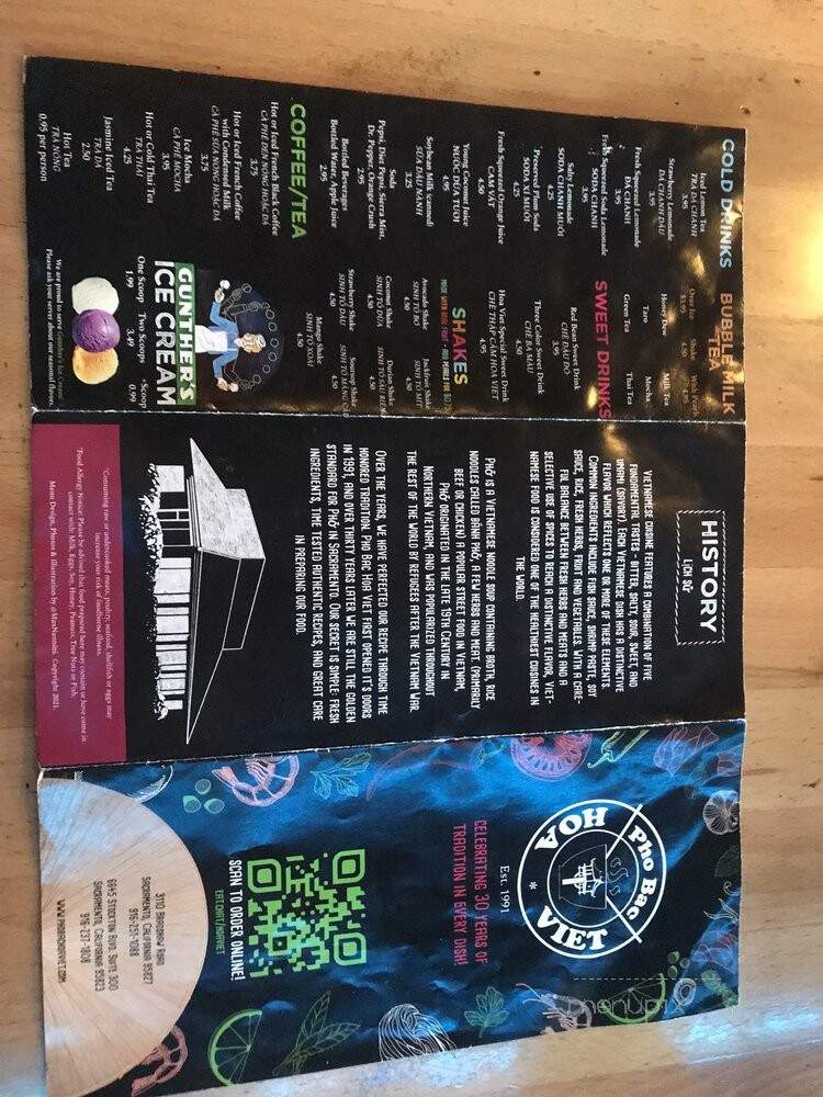 Pho Bac Hoa Viet - Sacramento, CA menu_pic
