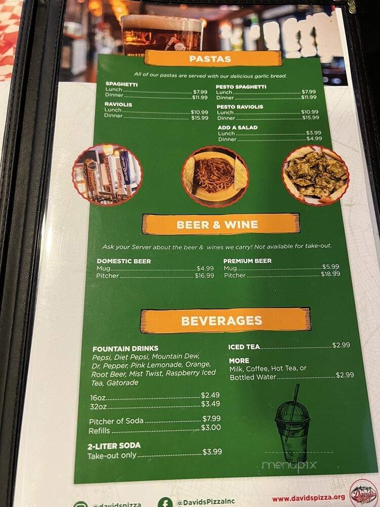 David's New York Style Pizza - Stockton, CA menu_pic