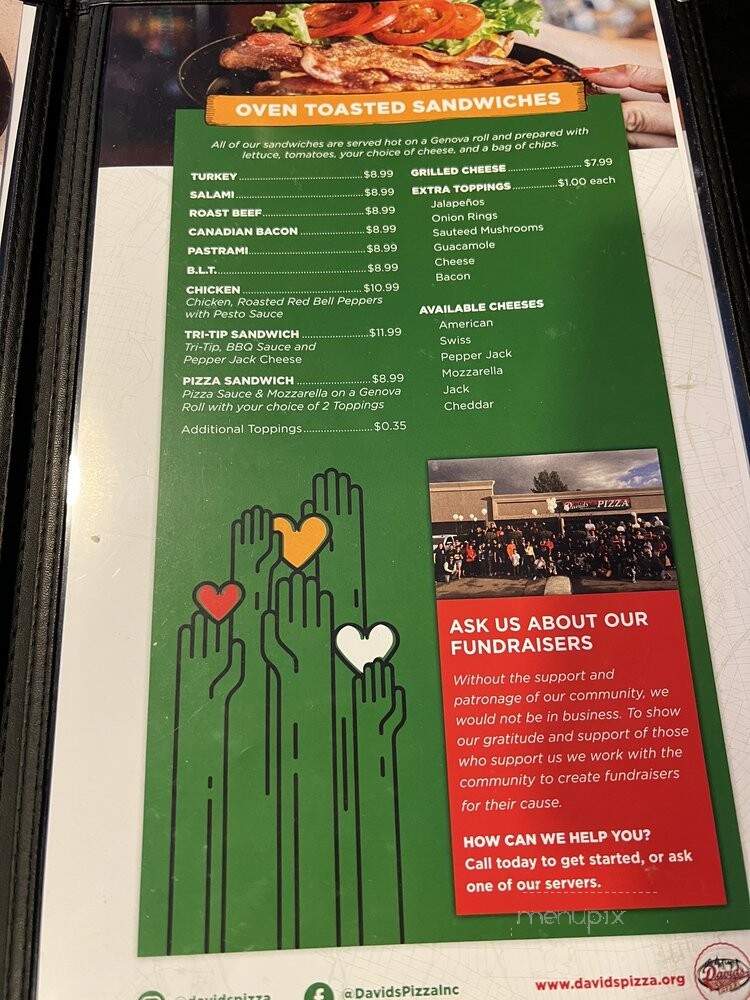 David's New York Style Pizza - Stockton, CA menu_pic