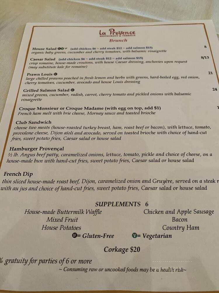 La Province - Roseville, CA menu_pic