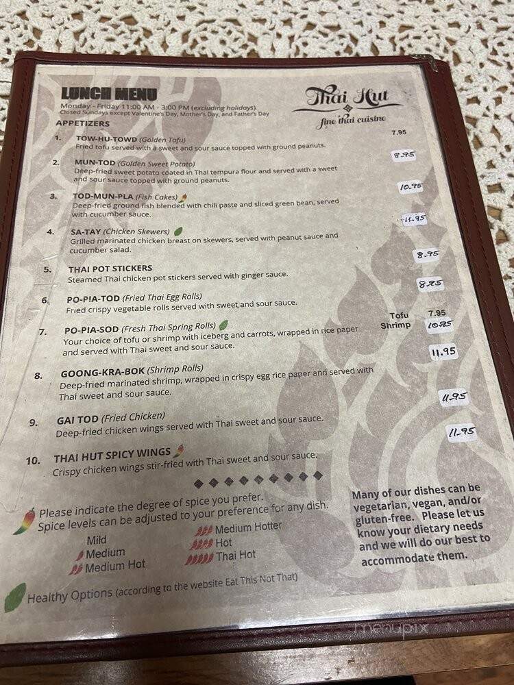 Thai Hut - Sacramento, CA menu_pic