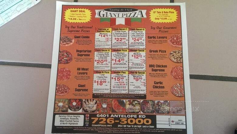 Giant Pizza - Citrus Heights, CA
