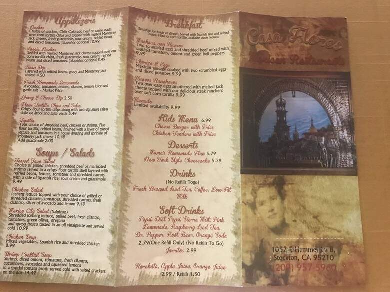 Casa Flores - Stockton, CA menu_pic