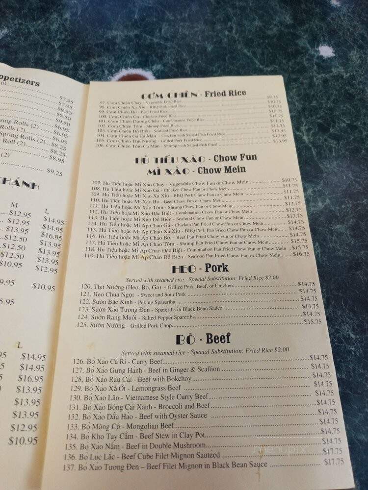 Pho Bac Hoa Viet Restaurant - Stockton, CA menu_pic