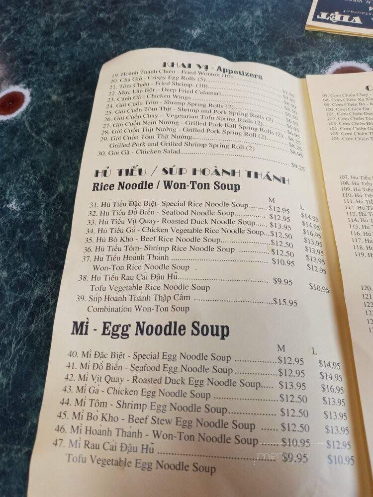 Pho Bac Hoa Viet Restaurant - Stockton, CA menu_pic