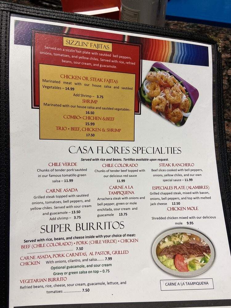 Casa Flores Restaurant - Stockton, CA menu_pic