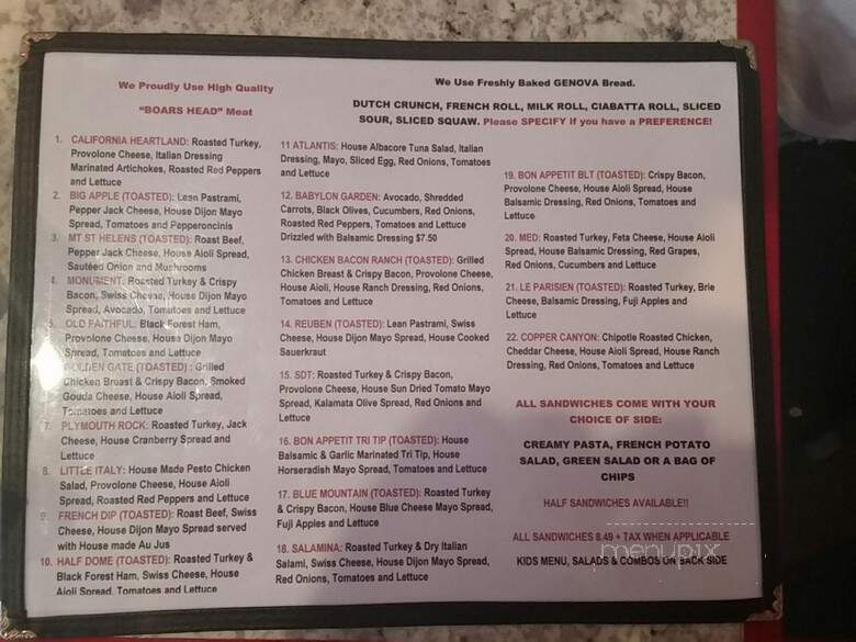 Bon Appetit - Lodi, CA menu_pic