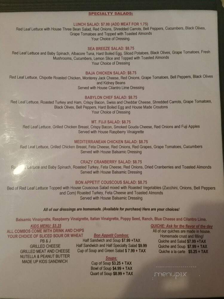 Bon Appetit - Lodi, CA menu_pic