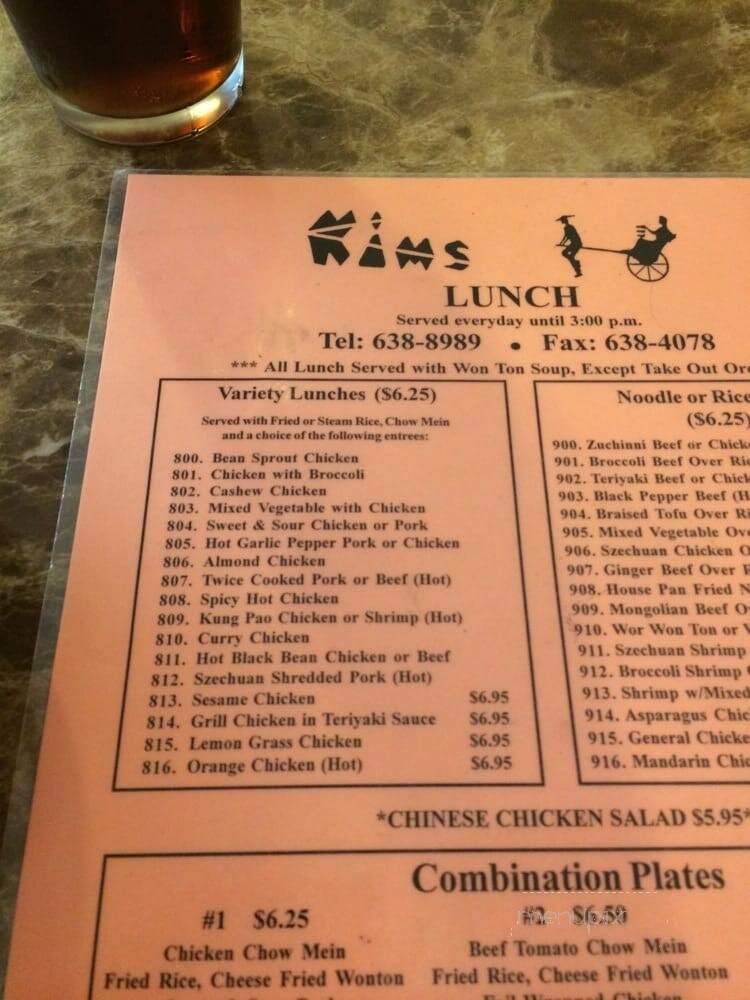 Kim's Chinese Food Restaurant - Rancho Cordova, CA menu_pic