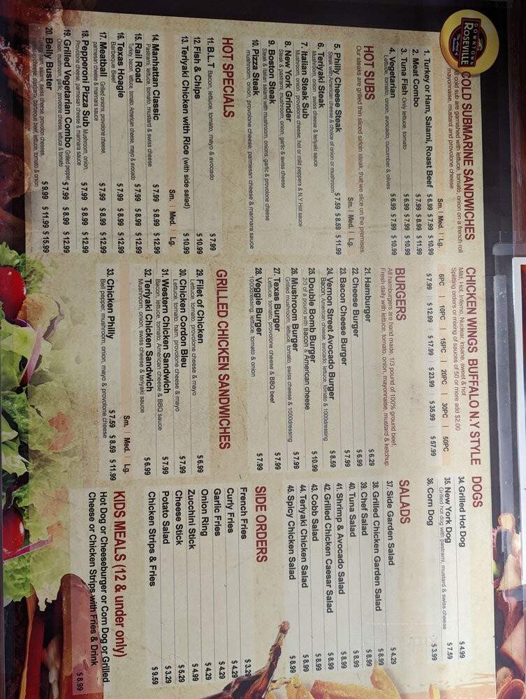 Vernon Street Grill - Roseville, CA menu_pic
