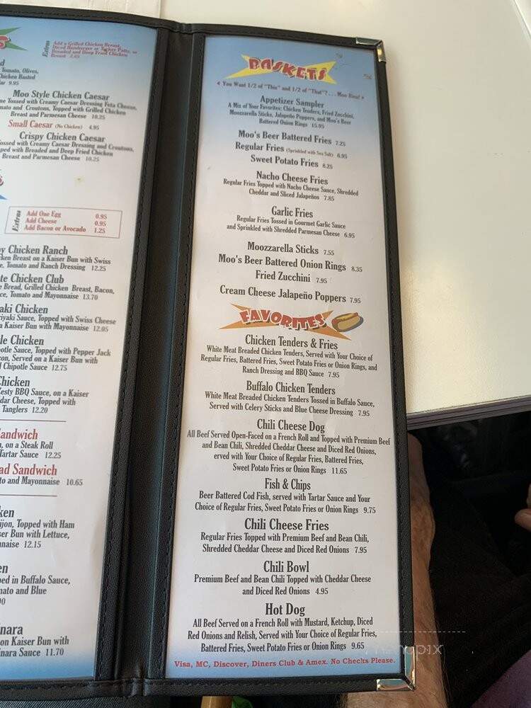 Moo Moo's Burger Barn - Lodi, CA menu_pic