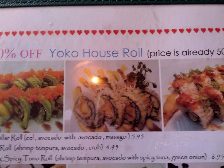 Yoko Sushi - Roseville, CA menu_pic